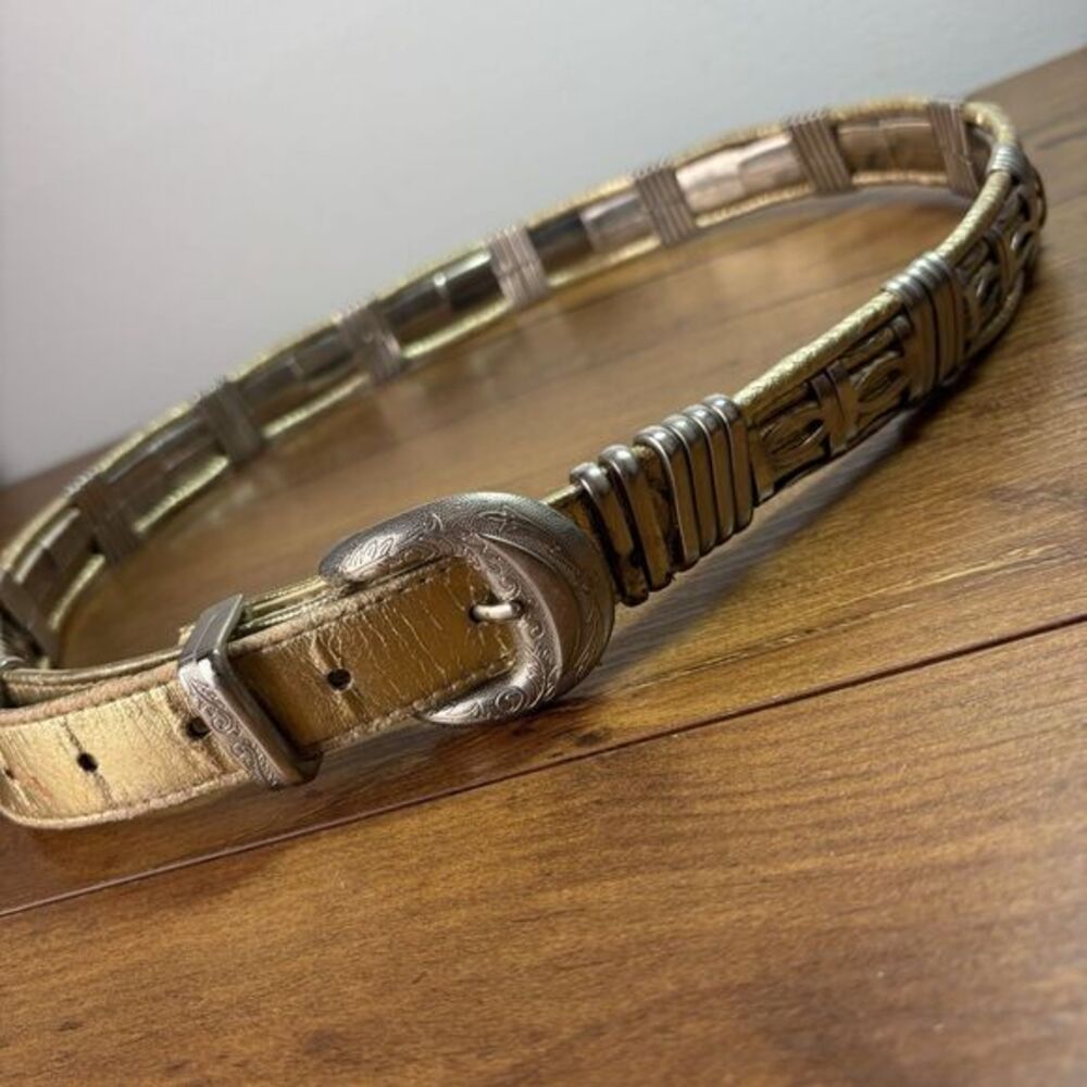 Vintage Gold and Silver Belt Made In Taiwan Ladies